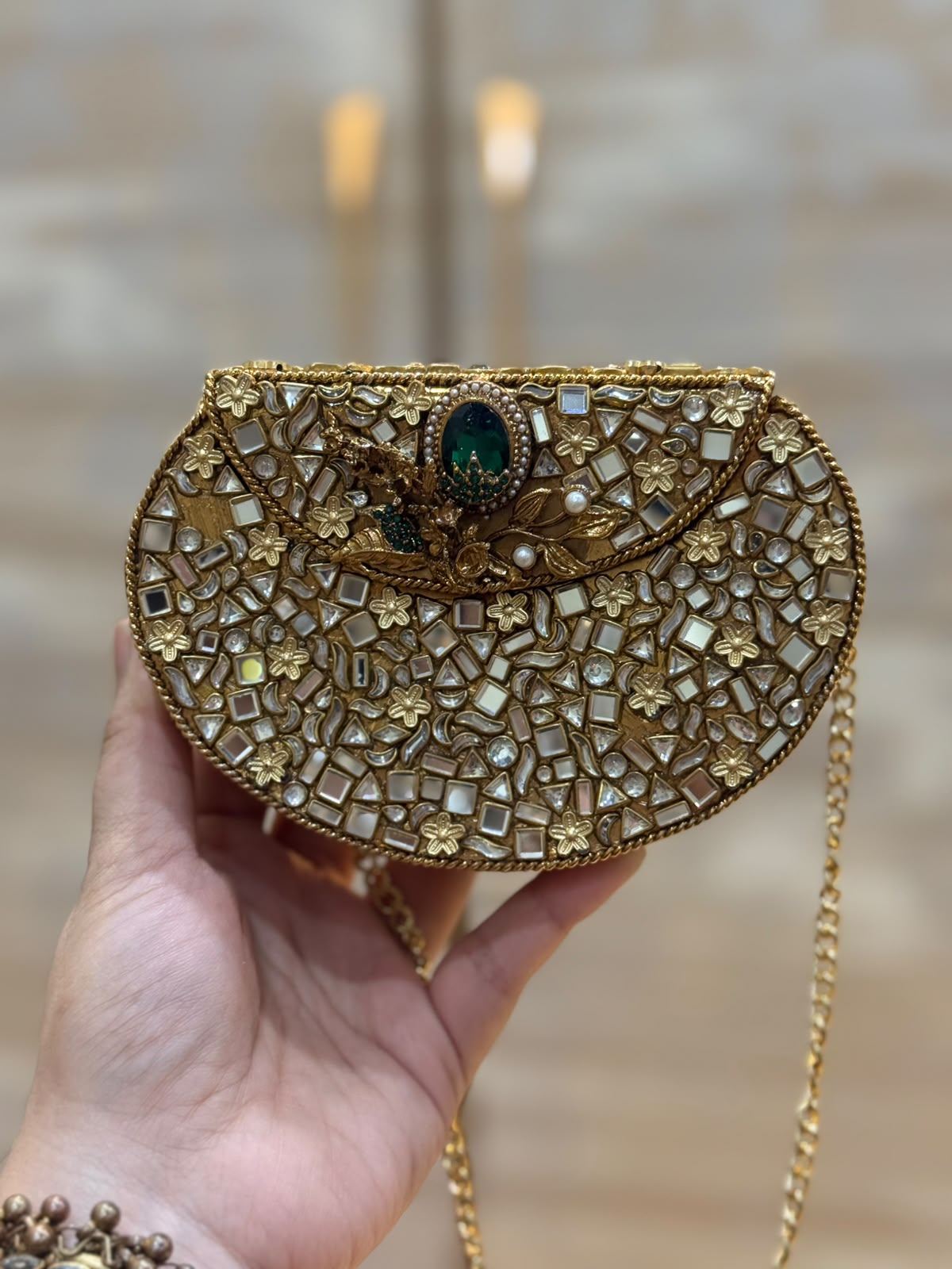 D_Shape Luxury Turkish Kundan Desginer Clutch_New Arrival 16