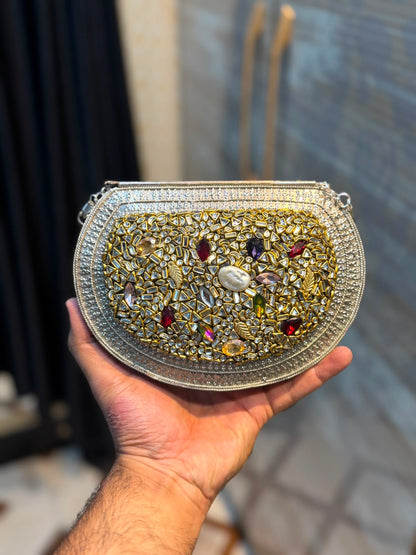 Handmade Designer Kundan Clutch_Wedding Collection_New Arrivals_Design 7