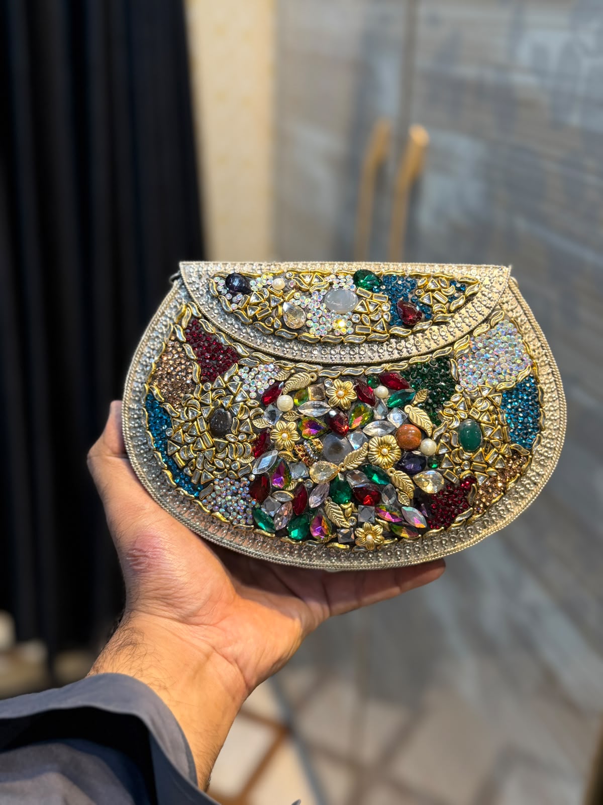 Handmade Designer Kundan Clutch_Wedding Collection_New Arrivals_Design 12