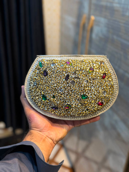 Handmade Designer Kundan Clutch_Wedding Collection_New Arrivals_Design 12