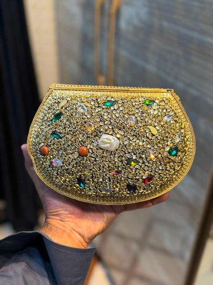 Handmade Designer Kundan Clutch_Wedding Collection_New Arrivals_Design 15