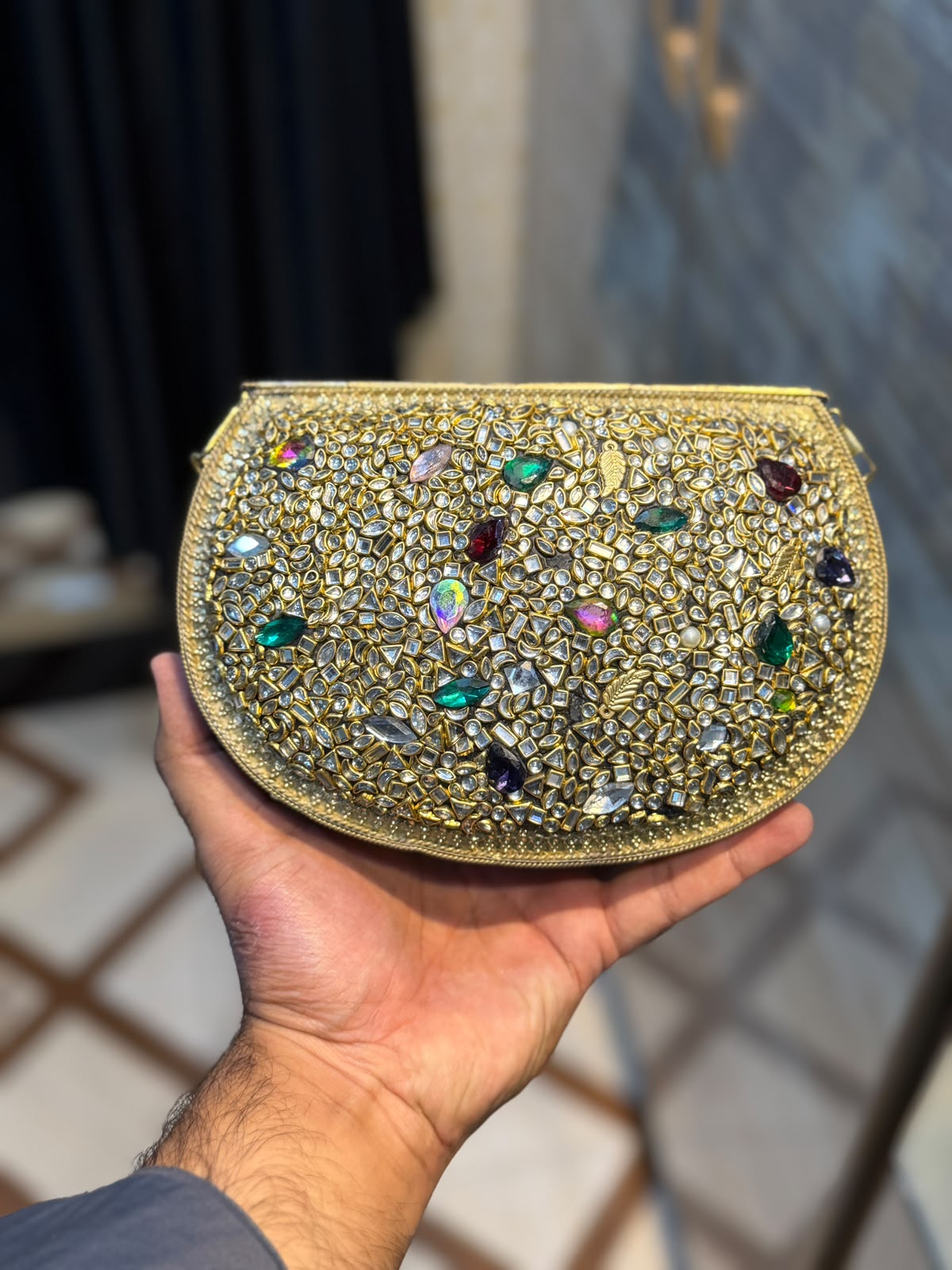 Handmade Designer Kundan Clutch_Wedding Collection_New Arrivals_Design 18