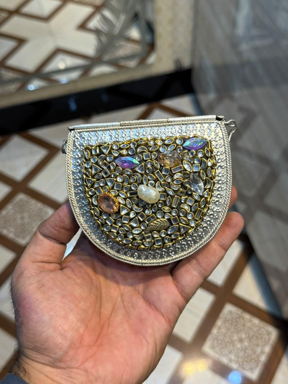 Stylish Luxury Stone Work Small Clutch_New Arrival 1