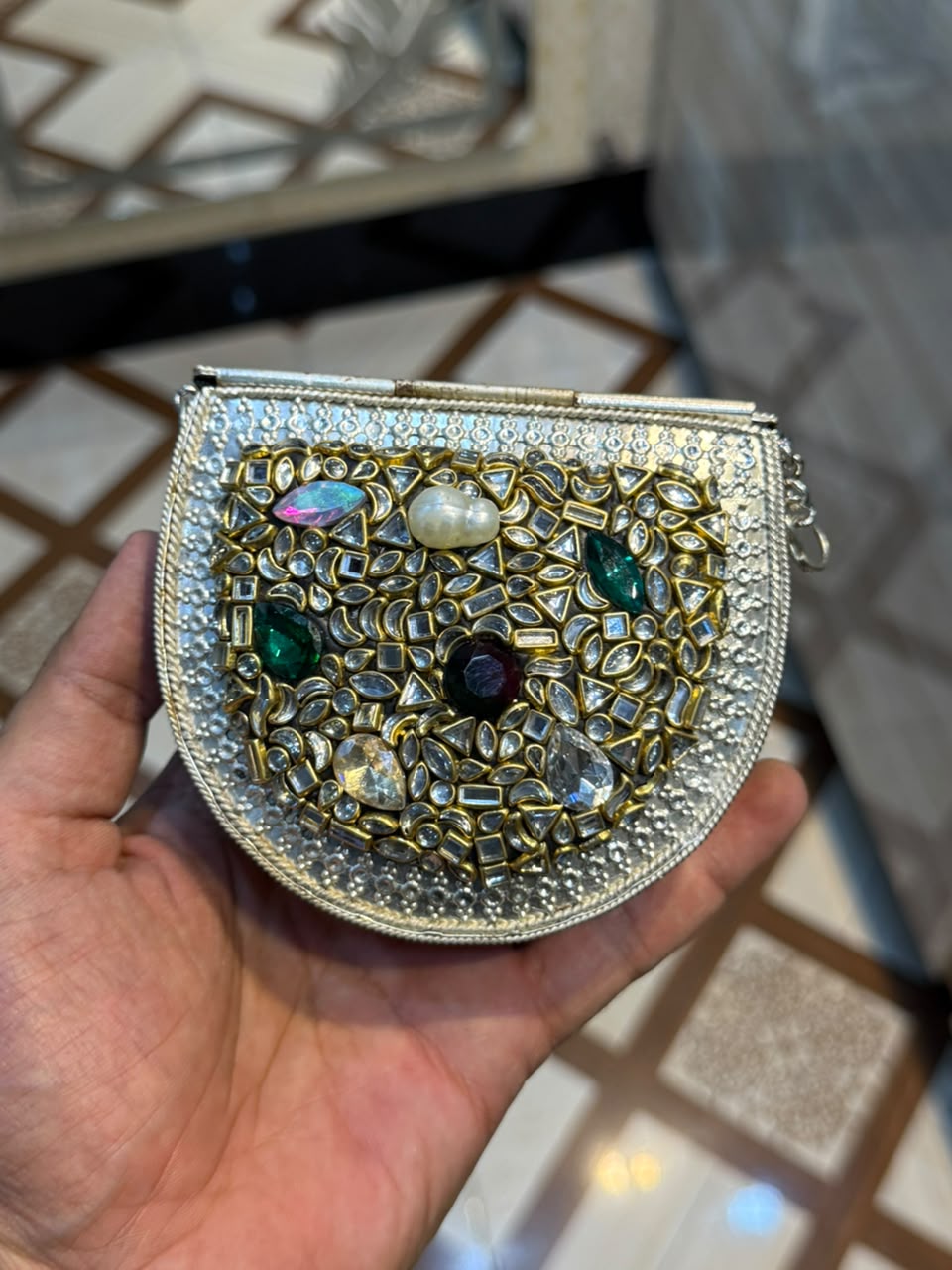Stylish Luxury Stone Work Small Clutch_New Arrival 3