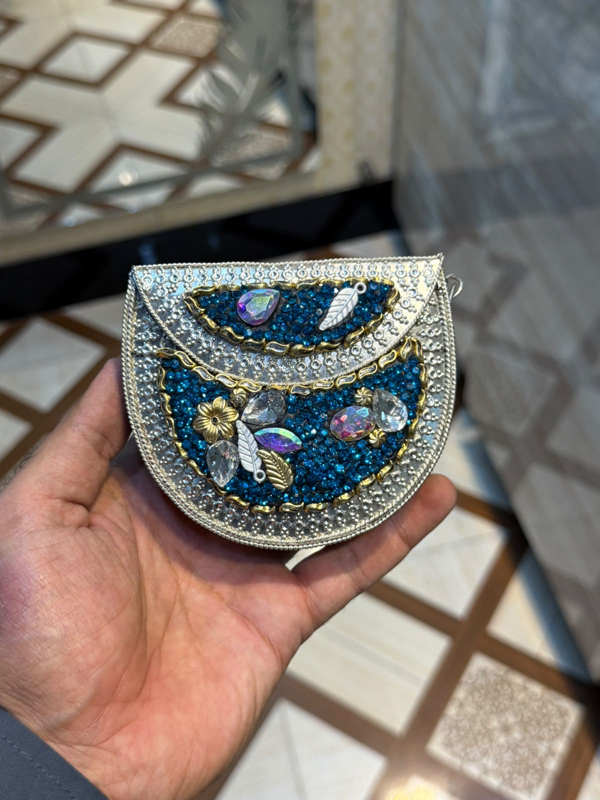 Stylish Luxury Stone Work Small Clutch_New Arrival 4