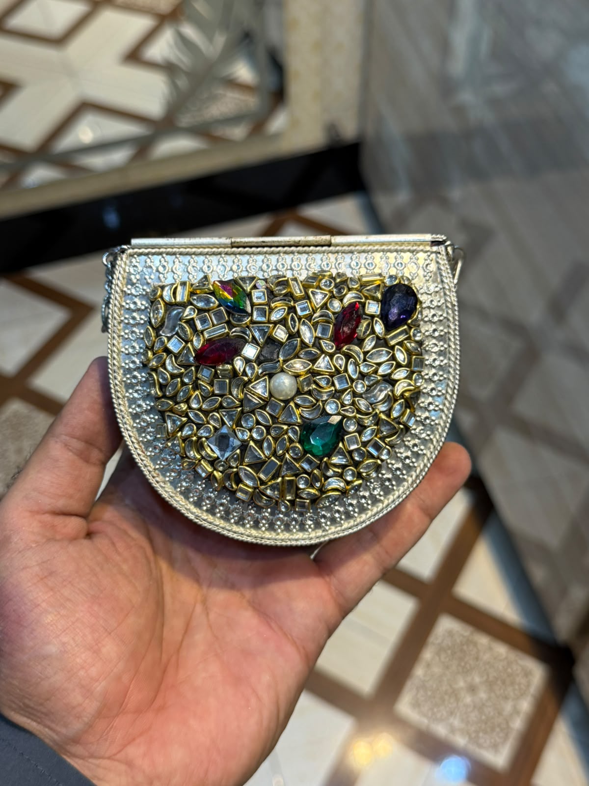 Stylish Luxury Stone Work Small Clutch_New Arrival 5