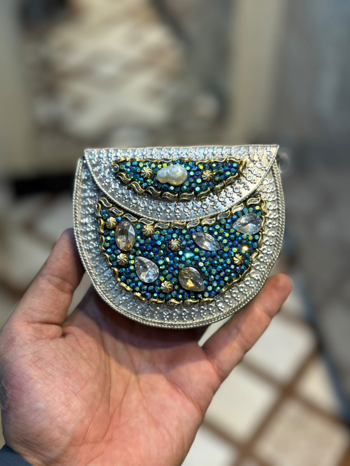 Stylish Luxury Stone Work Small Clutch_New Arrival 7