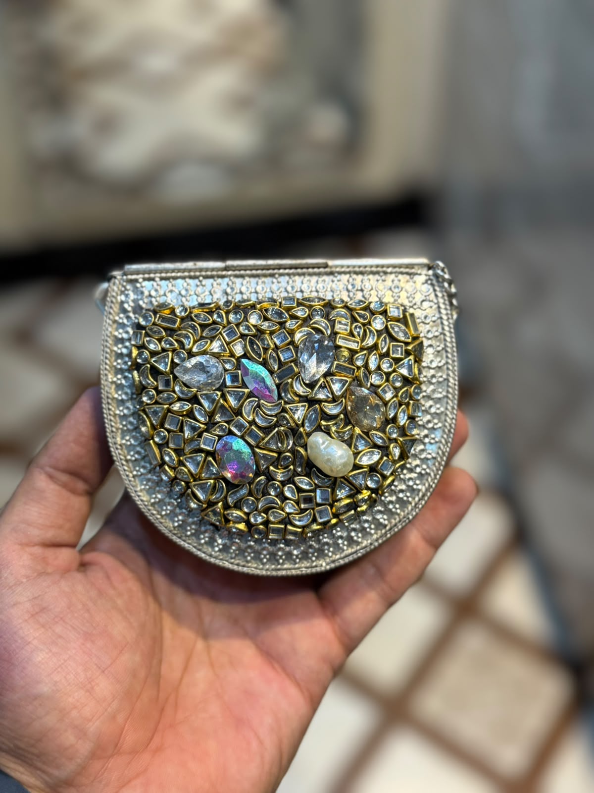 Stylish Luxury Stone Work Small Clutch_New Arrival 7
