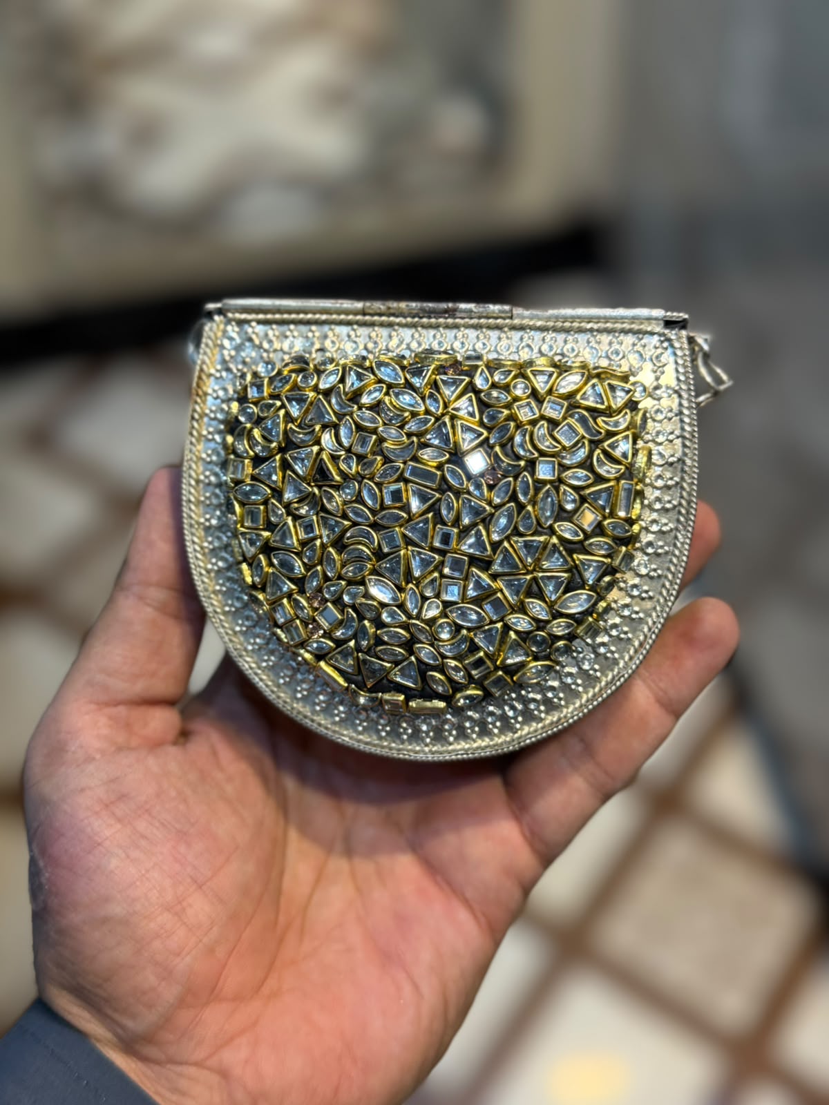 Stylish Luxury Stone Work Small Clutch_New Arrival 8