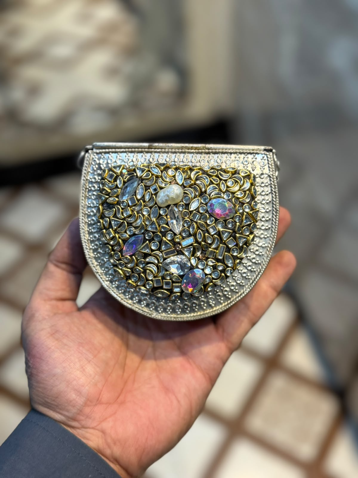 Stylish Luxury Stone Work Small Clutch_New Arrival 9