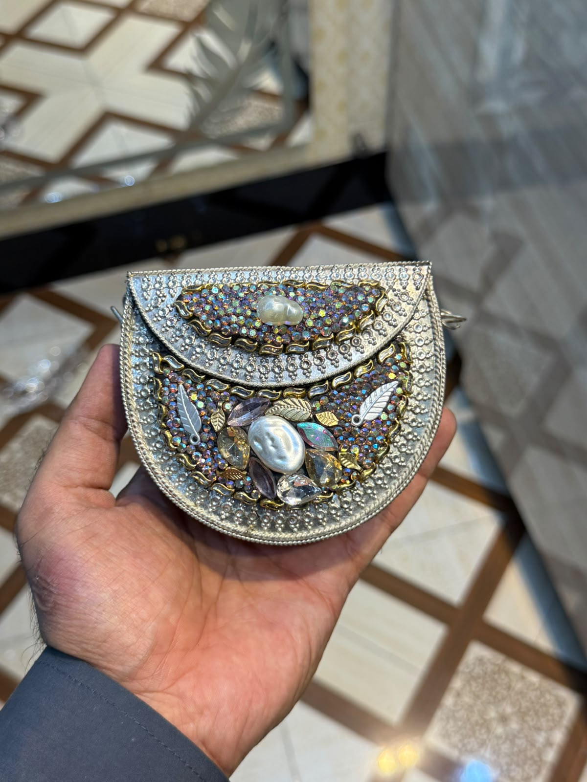 Stylish Luxury Stone Work Small Clutch_New Arrival 11