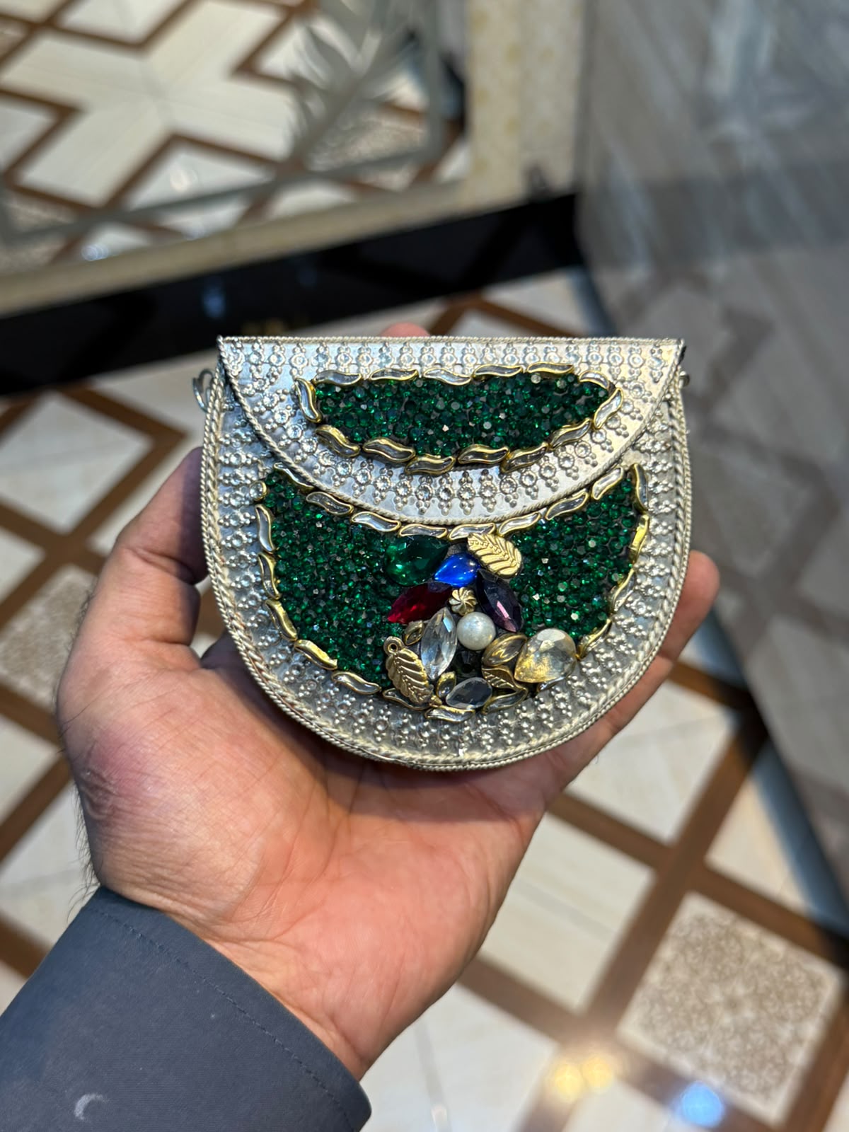 Stylish Luxury Stone Work Small Clutch_New Arrival 12