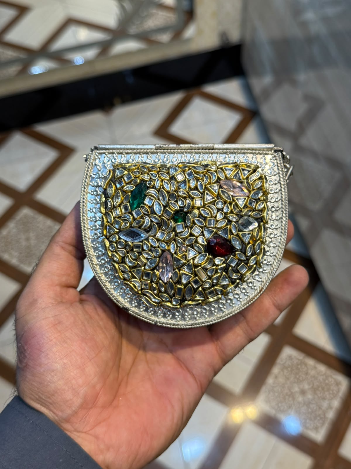 Stylish Luxury Stone Work Small Clutch_New Arrival 12