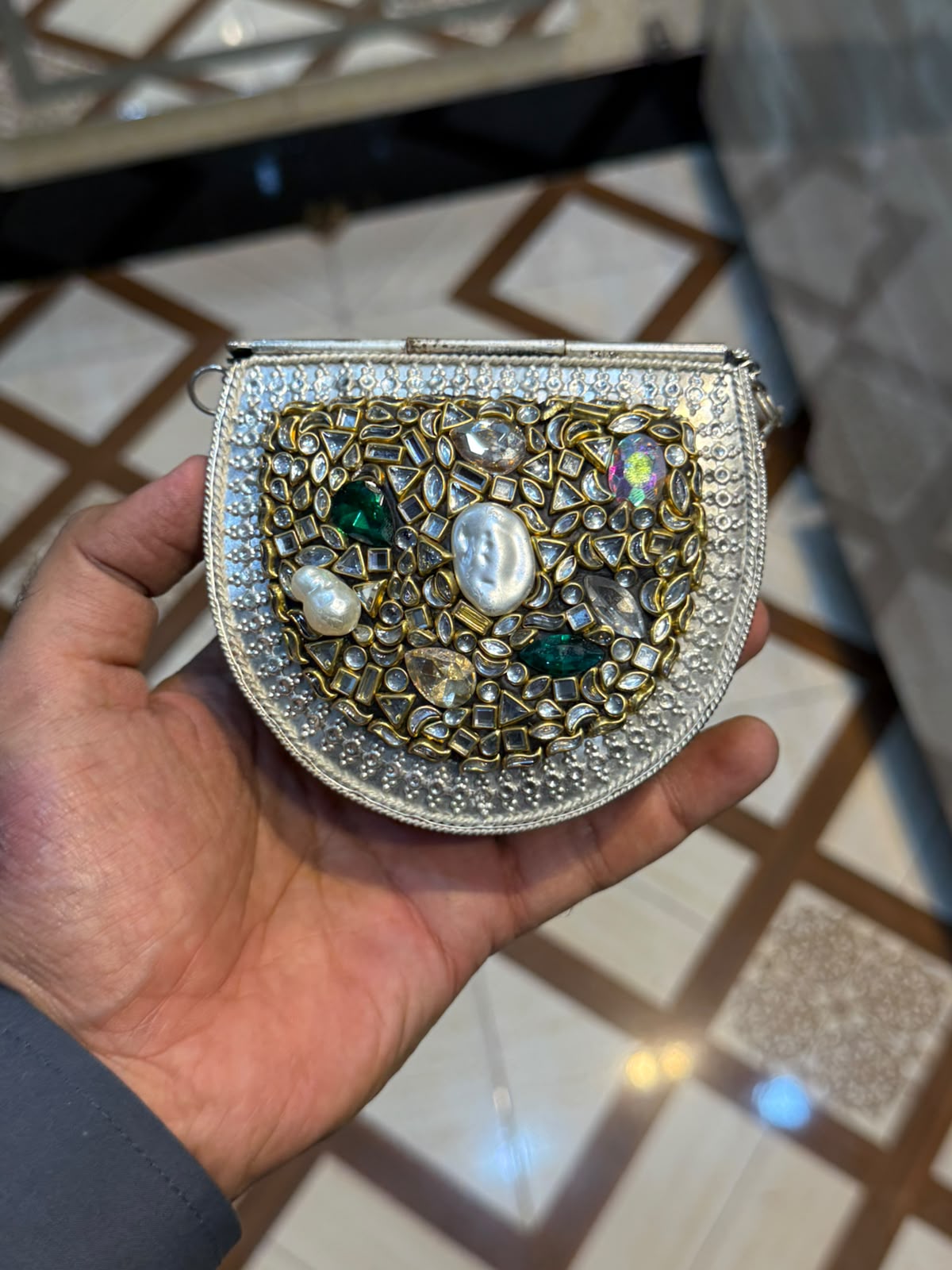 Stylish Luxury Stone Work Small Clutch_New Arrival 13