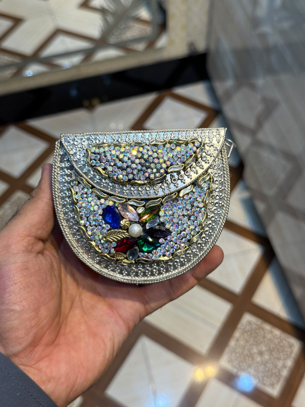Stylish Luxury Stone Work Small Clutch_New Arrival 14
