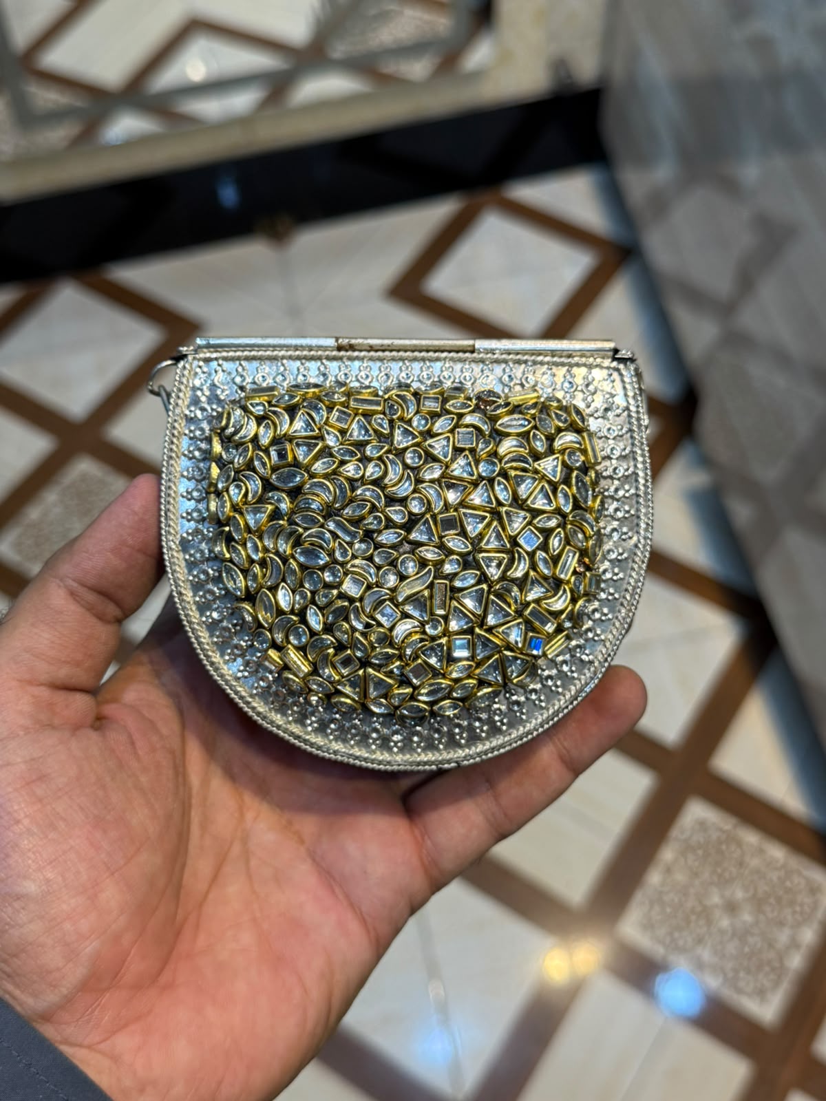 Stylish Luxury Stone Work Small Clutch_New Arrival 14