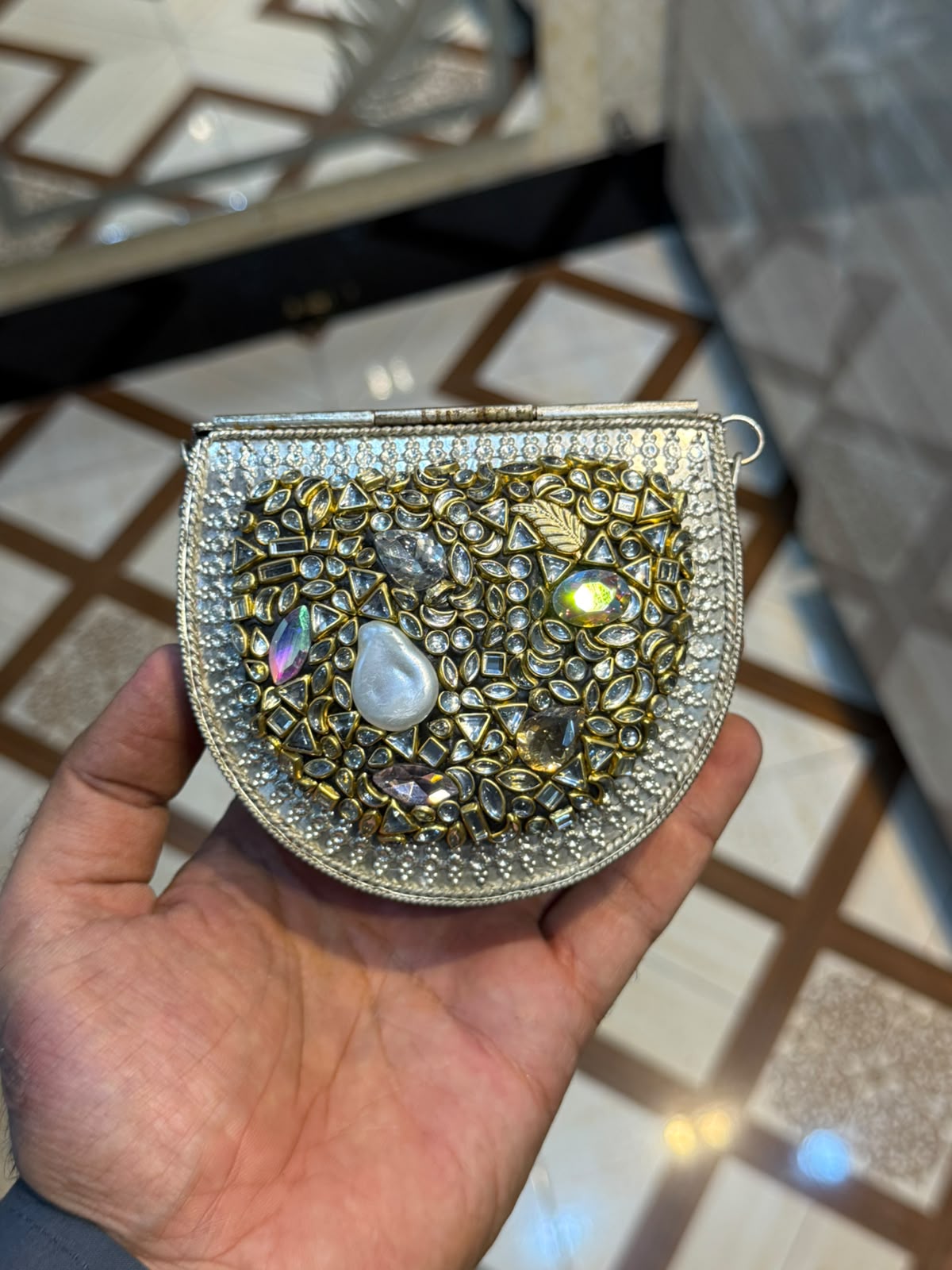 Stylish Luxury Stone Work Small Clutch_New Arrival 15
