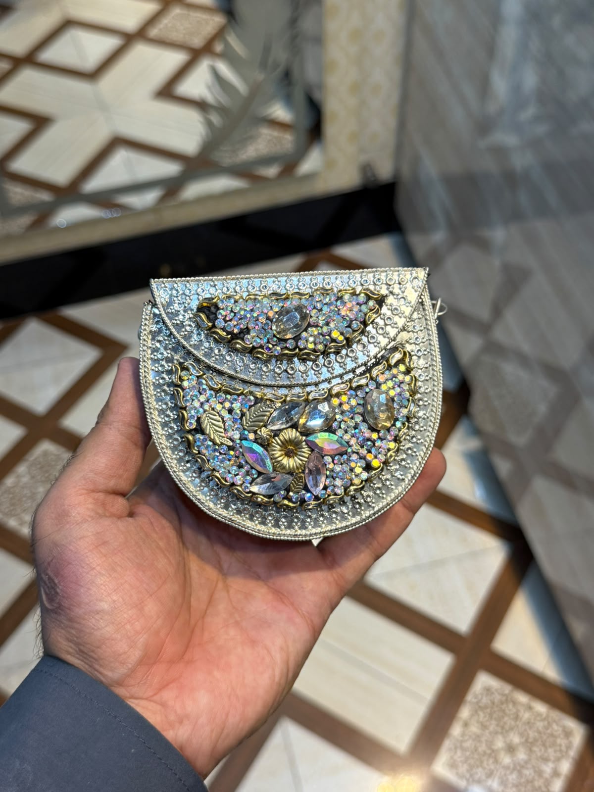 Stylish Luxury Stone Work Small Clutch_New Arrival 16