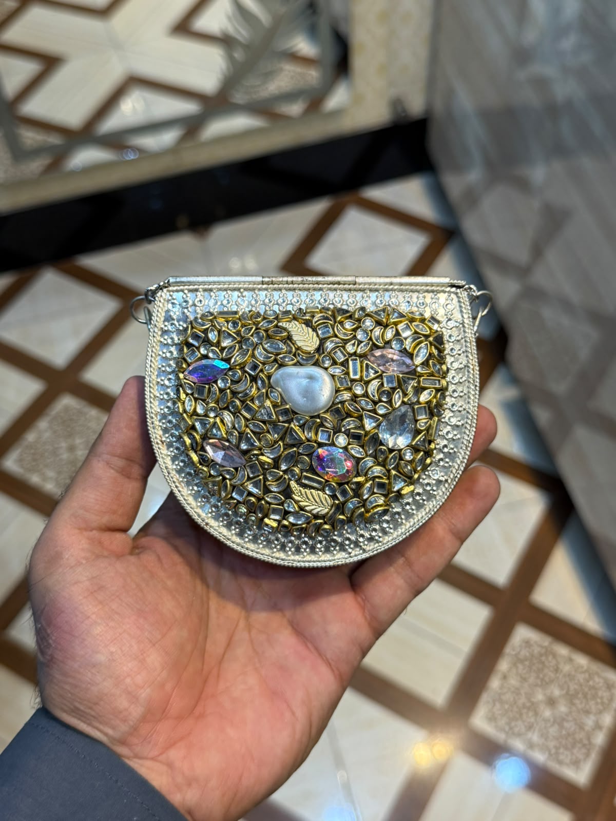 Stylish Luxury Stone Work Small Clutch_New Arrival 16
