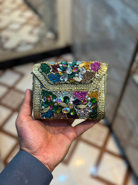 Stylish Luxury Stone Work Medium Clutch_New Arrival 3