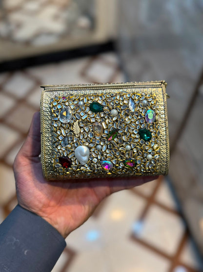 Stylish Luxury Stone Work Medium Clutch_New Arrival 3