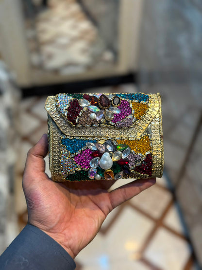Stylish Luxury Stone Work Medium Clutch_New Arrival 4
