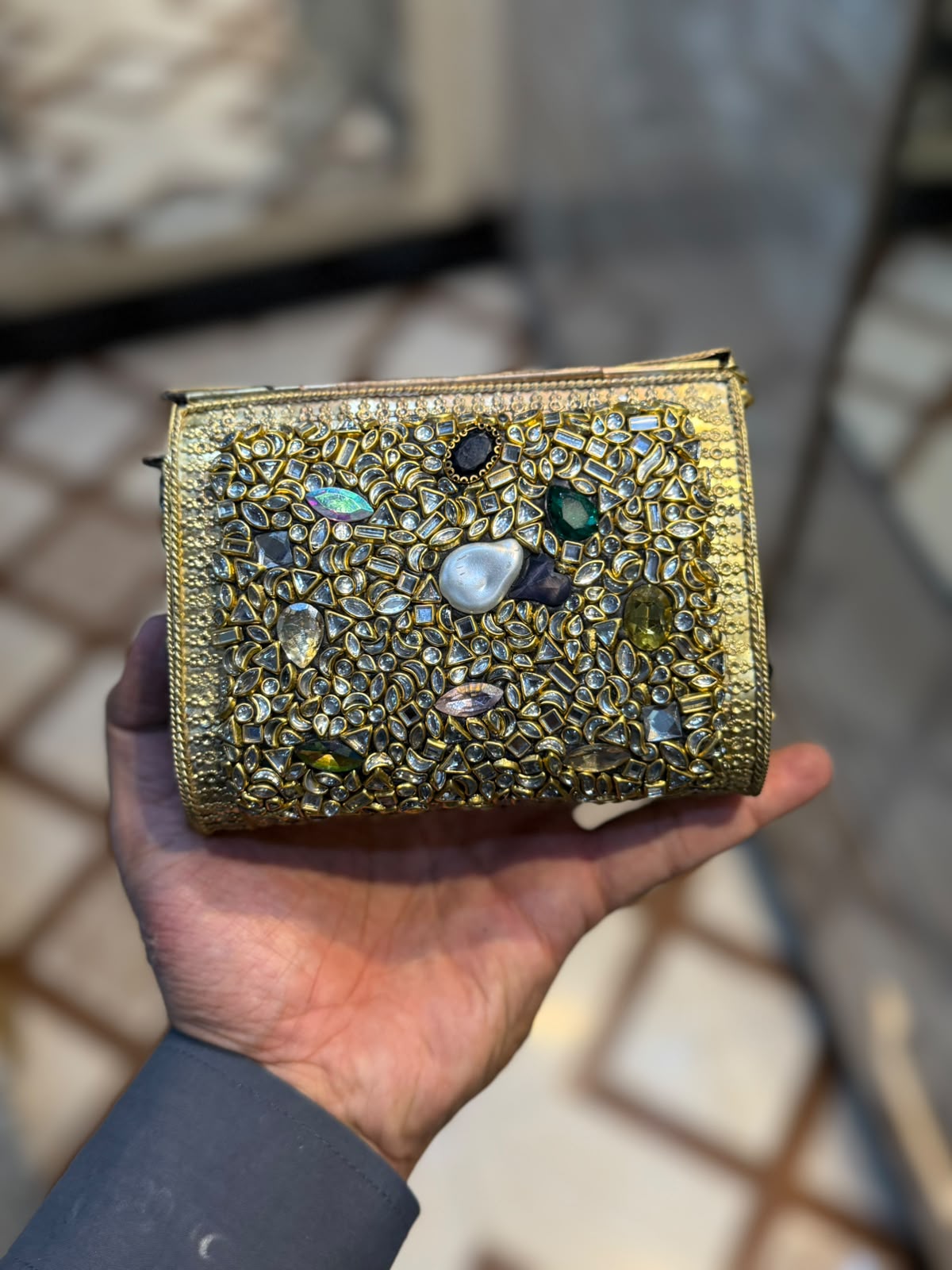 Stylish Luxury Stone Work Medium Clutch_New Arrival 4