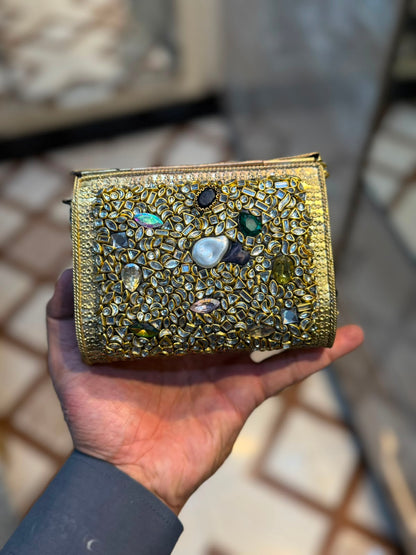 Stylish Luxury Stone Work Medium Clutch_New Arrival 4