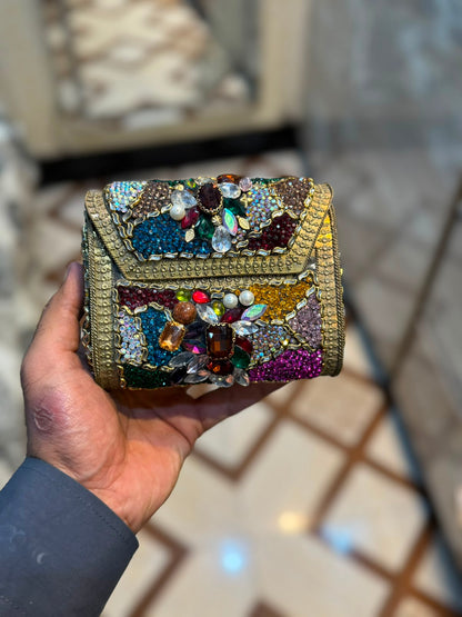 Stylish Luxury Stone Work Medium Clutch_New Arrival 5