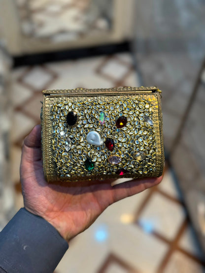 Stylish Luxury Stone Work Medium Clutch_New Arrival 5