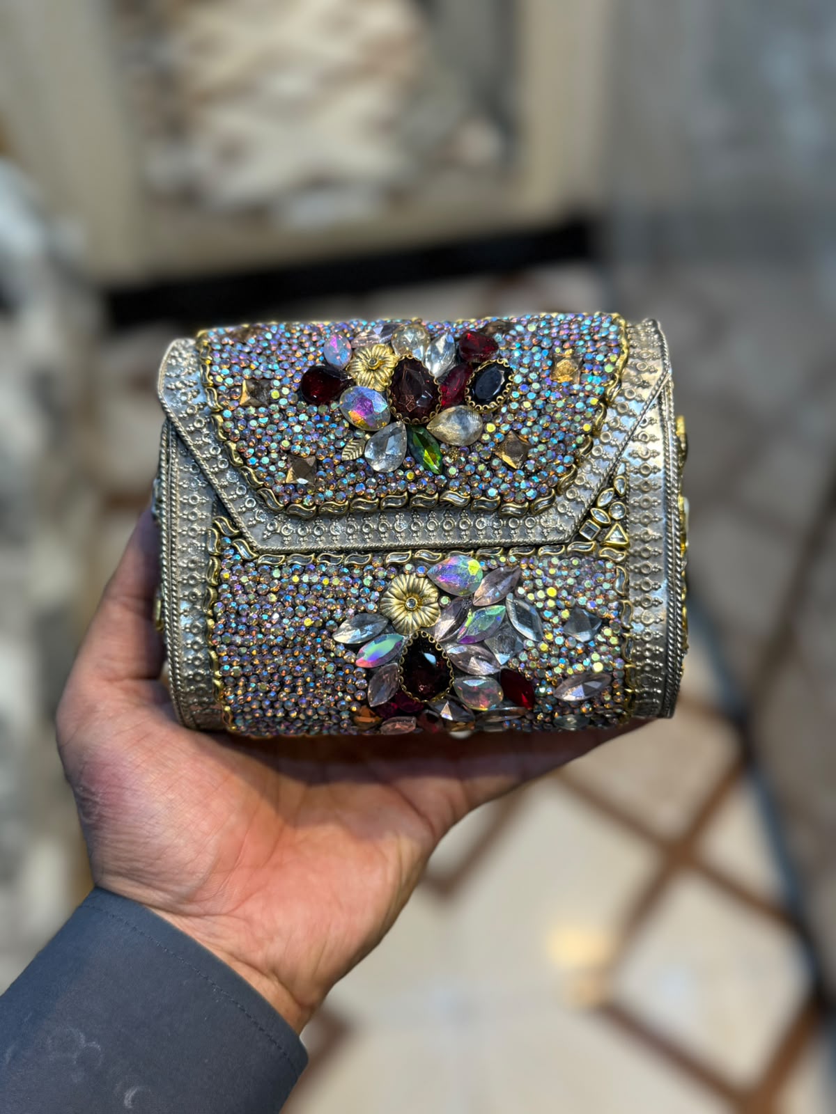 Stylish Luxury Stone Work Medium Clutch_New Arrival 6