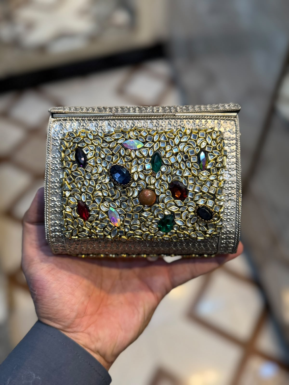 Stylish Luxury Stone Work Medium Clutch_New Arrival 7