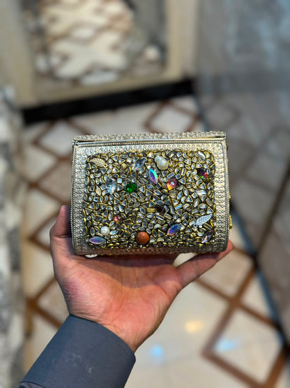 Stylish Luxury Stone Work Medium Clutch_New Arrival 12
