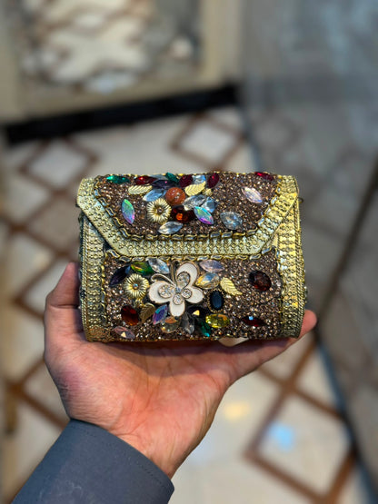 Stylish Luxury Stone Work Medium Clutch_New Arrival 13