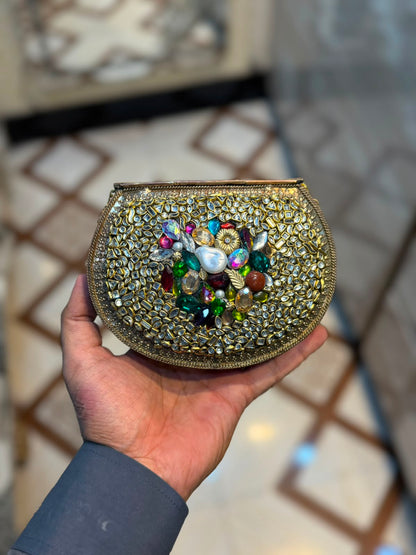 Stylish Luxury Stone Work Medium Clutch_New Arrival 15