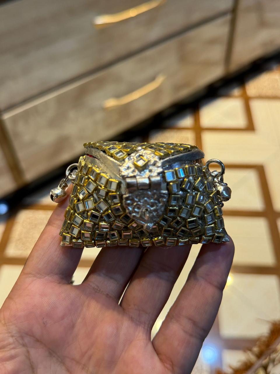 Stylish Indian Kundan Metal Clutch_Small Size_New Arrival
