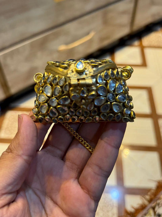 Stylish Indian Kundan Metal Clutch_Small Size_New Arrival