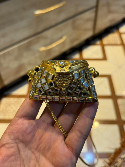 Stylish Indian Kundan Metal Clutch_Small Size_New Arrival