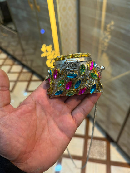 Stylish Indian Kundan Metal Clutch_Small Size_New Arrival