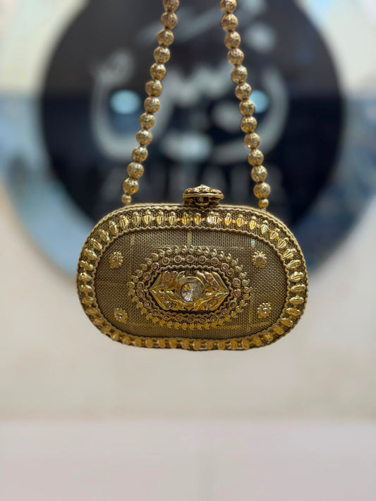 Stylish Heer Collection Golden Clutch_New Design 11