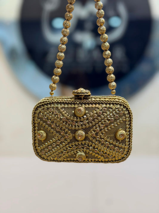 Stylish Heer Collection Golden Clutch_New Design 3