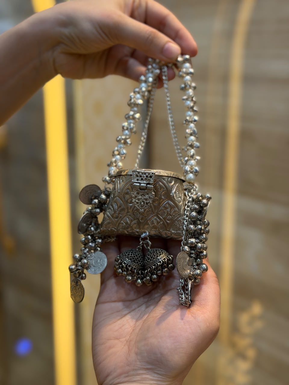 Stylish Indian Kundan Metal Clutch_Small Size_New Arrival
