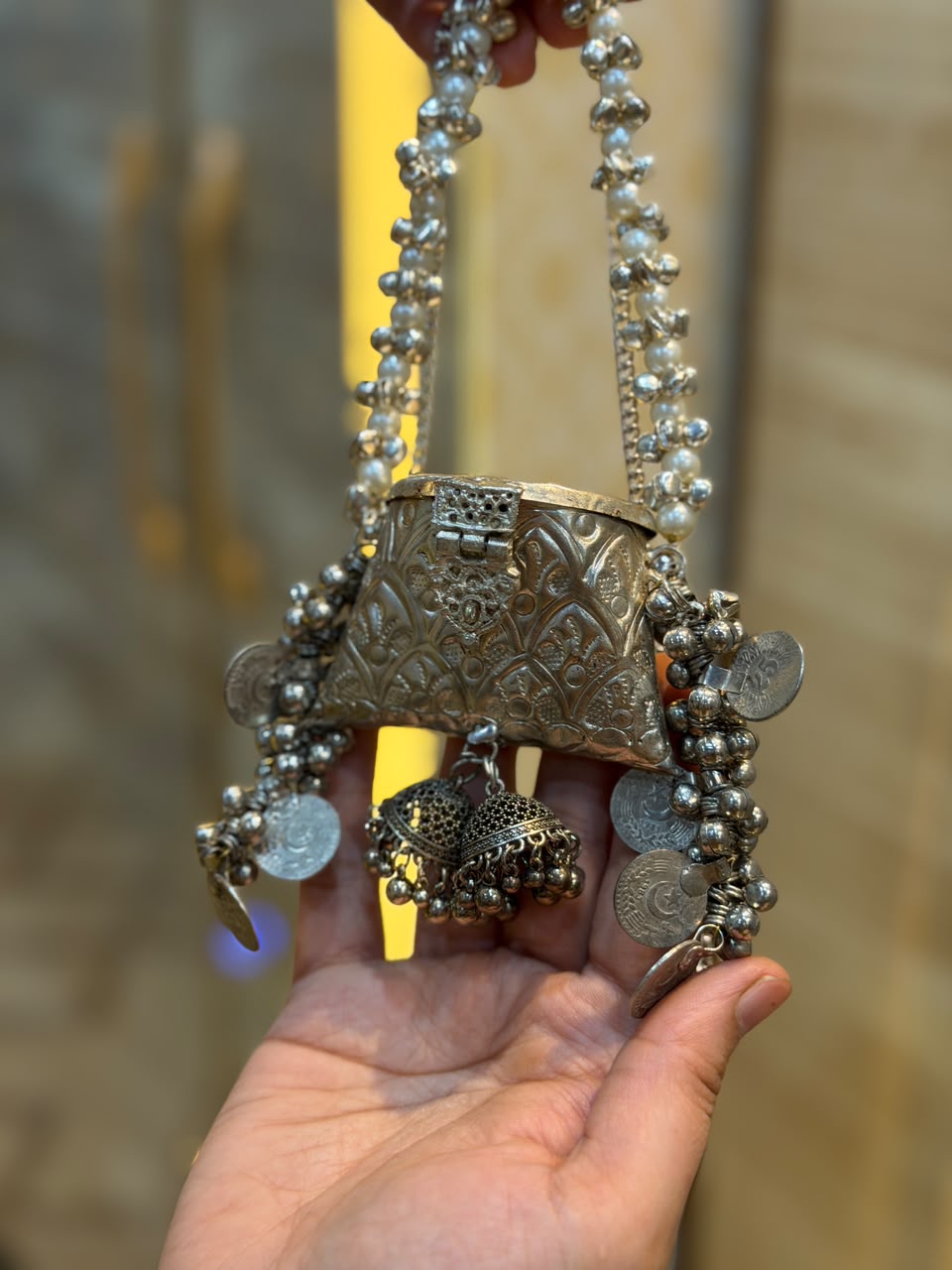 Stylish Indian Kundan Metal Clutch_Small Size_New Arrival