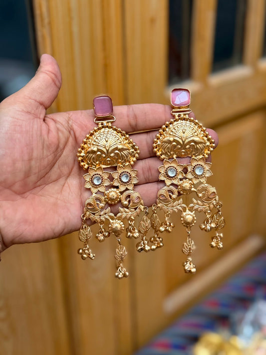 Stylish Luxury Kashmiri Golden Jhumkay_New Arrival 6