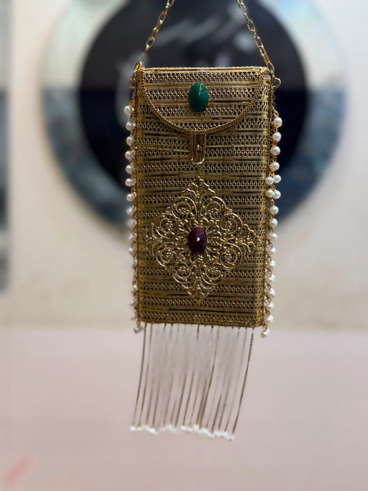 Luxury Golden Heer Collection Clutch_Mobile Shape_Design 8