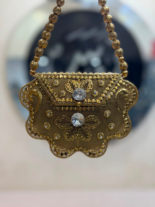 Stylish Heer Collection Golden Clutch_New Design 1