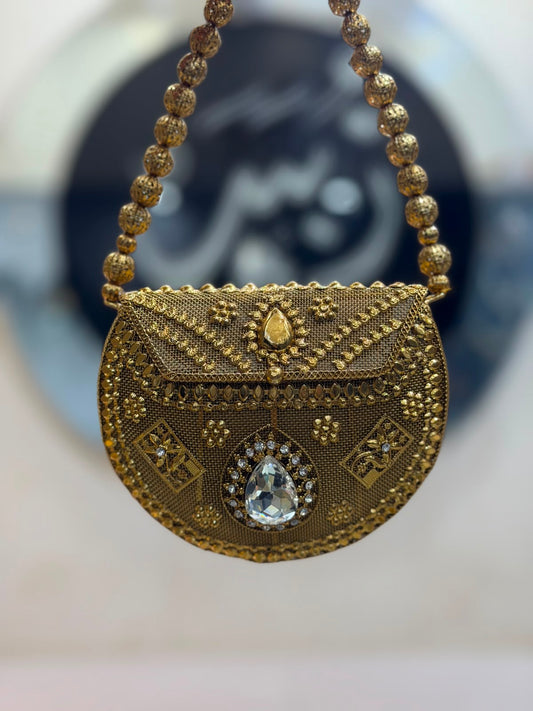 Stylish Heer Collection Golden Clutch_New Design 2