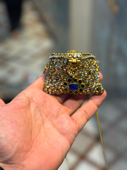 Stylish Indian Kundan Metal Clutch_Small Size_New Arrival