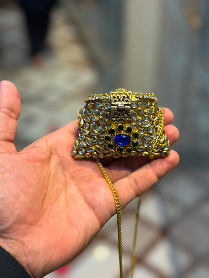 Stylish Indian Kundan Metal Clutch_Small Size_New Arrival