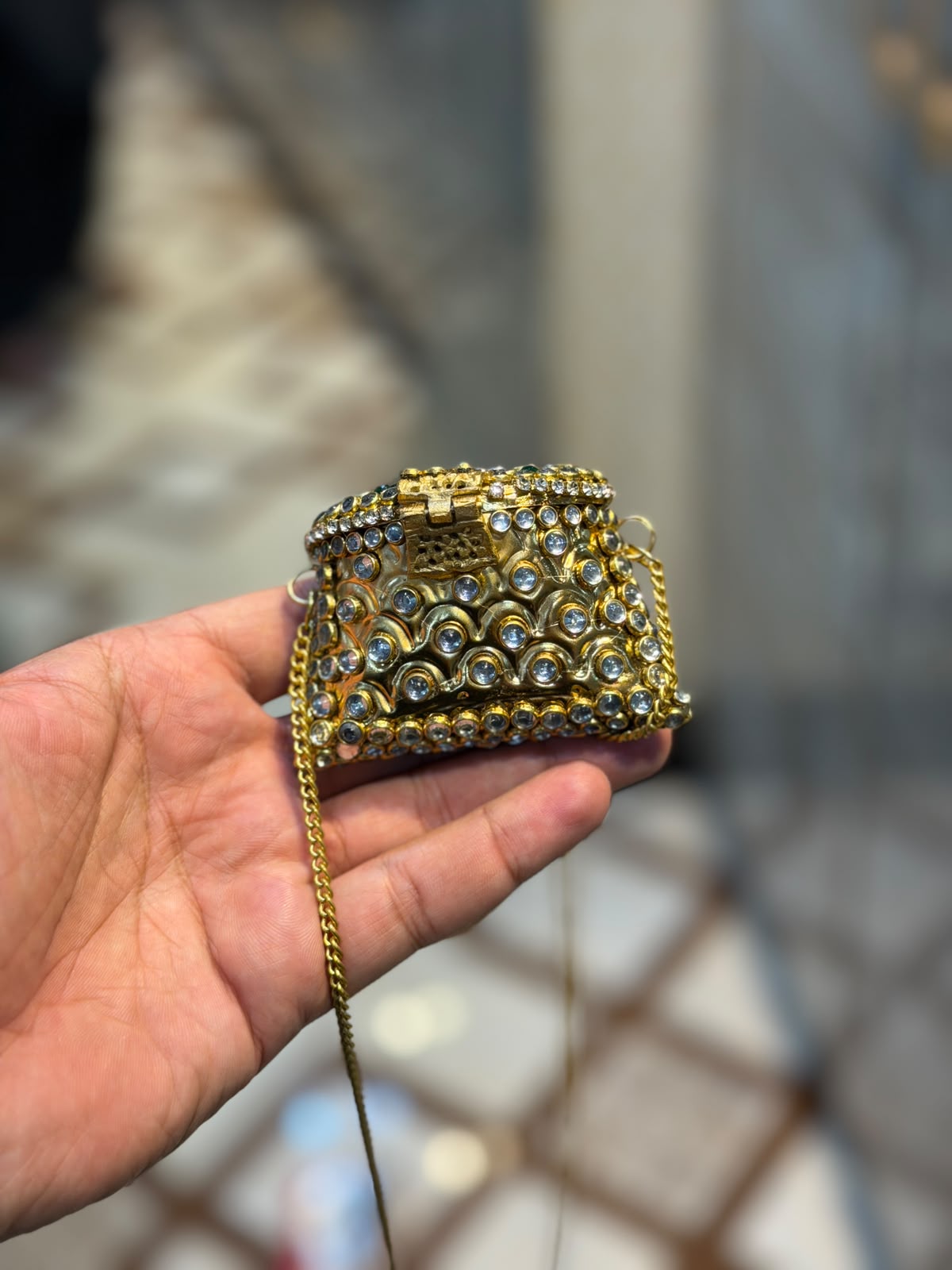 Stylish Indian Kundan Metal Clutch_Small Size_New Arrival